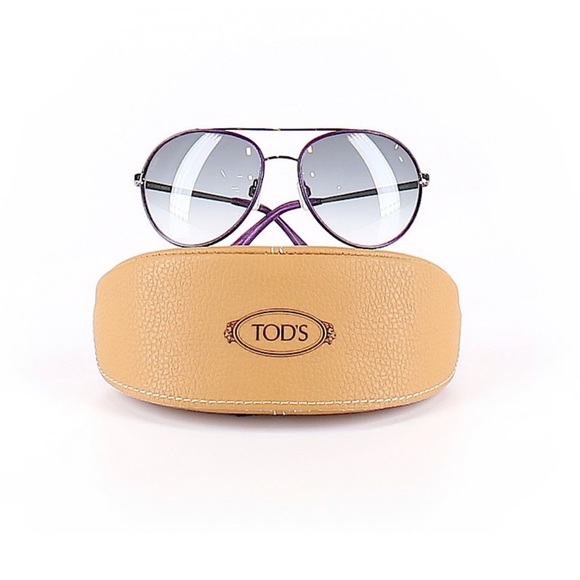 Tod’s Aviator Sunglasses in Purple. Case Included. NWOT